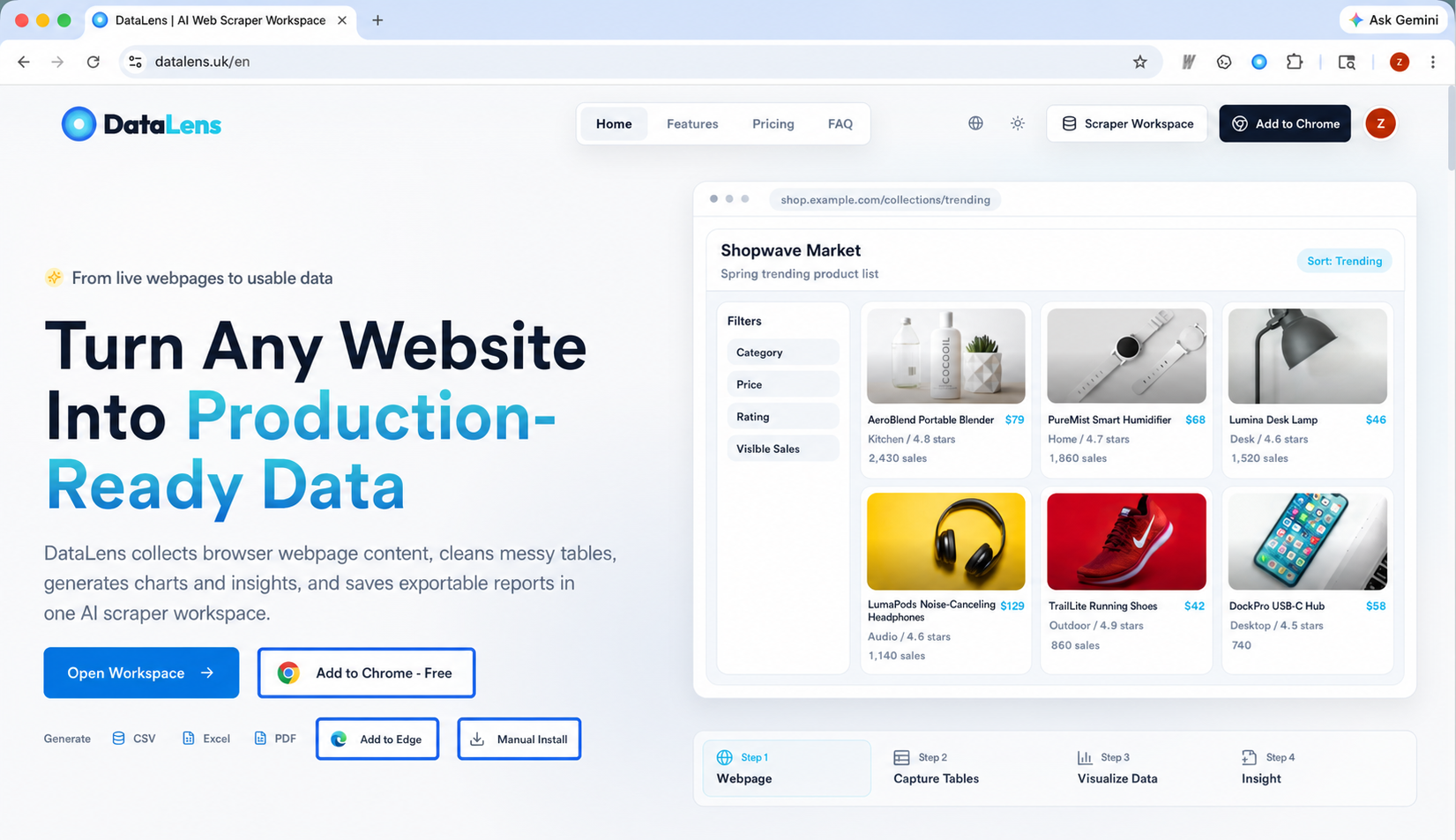 Install the DataLens browser extension