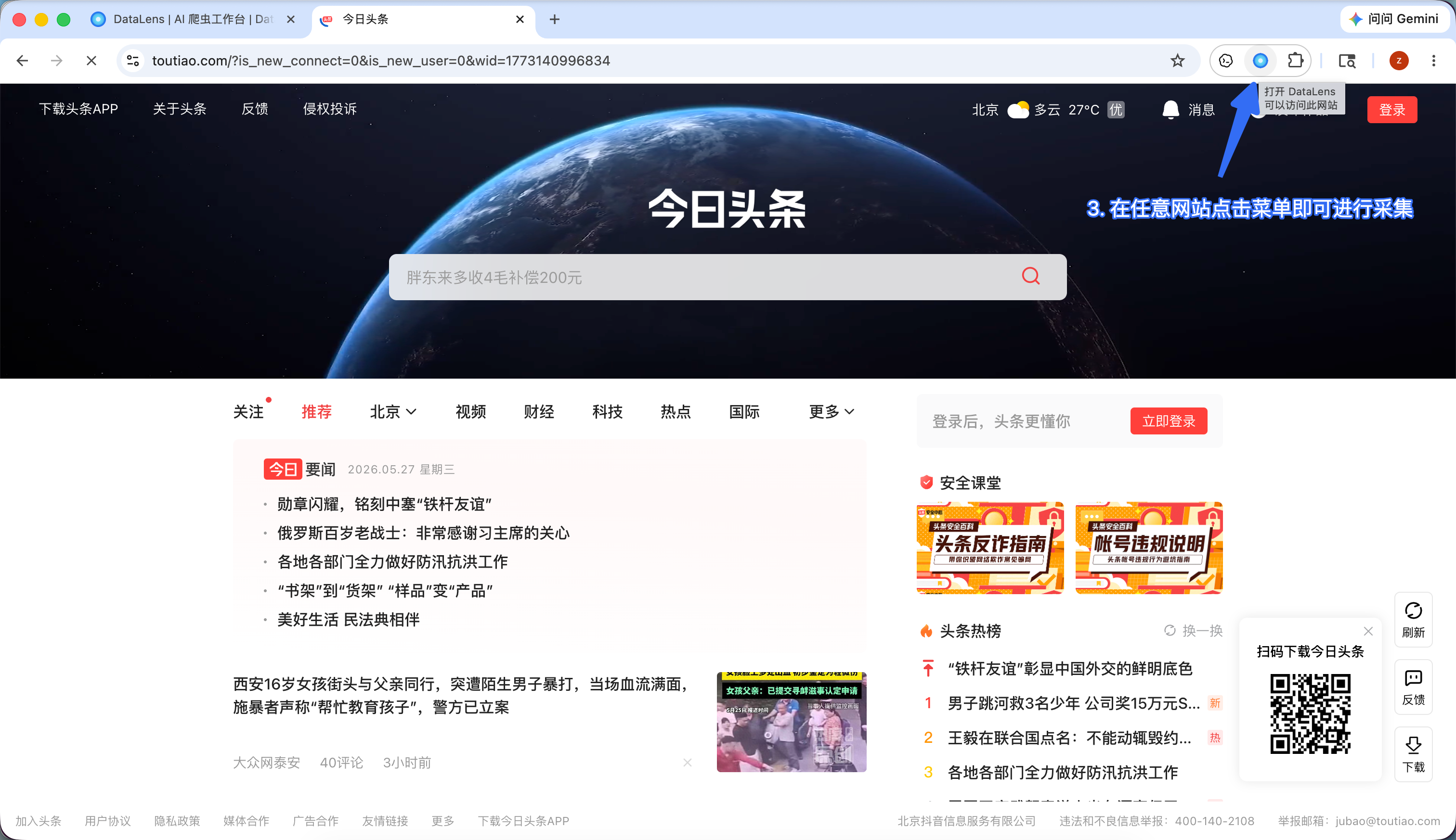 在任意网页打开 DataLens